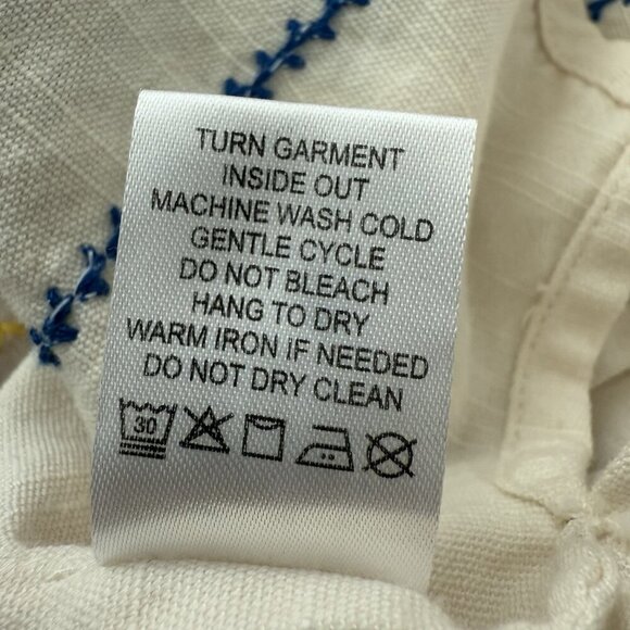 Tru Luxe‎ Jeans Embroidered Short Sleeve Blouse Womens Size Large Colorful Boho - Picture 9 of 9